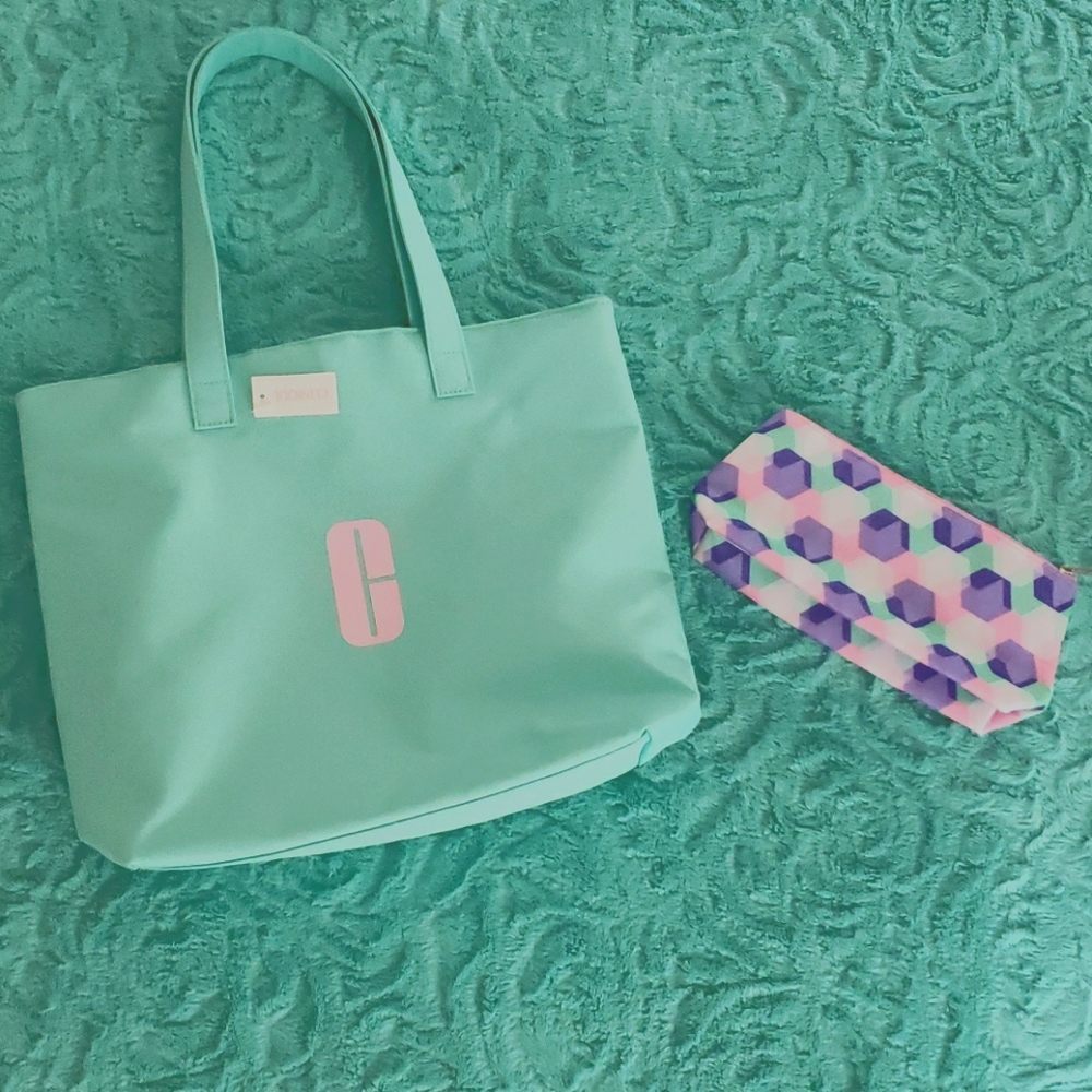 Clinique makeup bag and tote